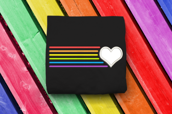 Heart with Rainbow Lines LGBT Applique: A Design Review