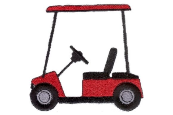 Red Cart: A Designer's Take on This Golf Embroidery Design